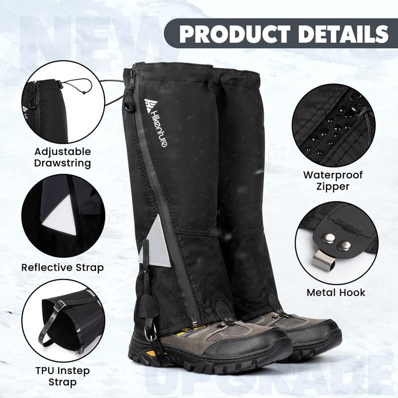 HIKENTURE Hiking Gaiters with Upgraded Zipper, Gaiters for Hiking Waterproof, Lightweight Leg Shoe Gaiters for Men Women - Image 5